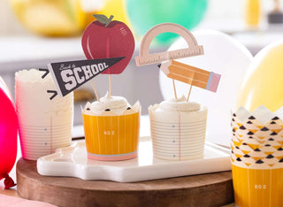 Back to School Baking Cups with Toppers by My Mind’s Eye