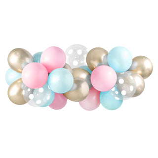 Balloon Garland - Cotton CandyThis light pink, baby blue, and gold balloon garland will be the highlight of your baby shower or gender reveal party!Paperboy balloon garlands are a modern take on Paperboy