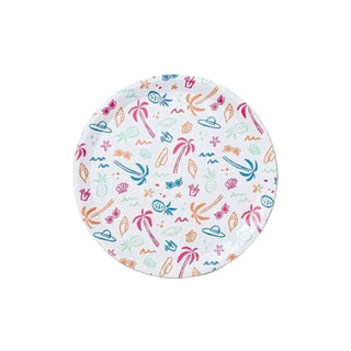 Beach Vibes Large Paper Party PlatesNo matter the weather, our Beach Vibes Large Plates will put you in a sunny state of mind. The fun print on these large round plates adds a wonderful pop of color toCoterie Party Supplies