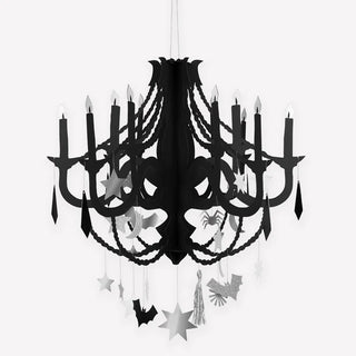 Black Paper ChandelierOur thrilling paper chandelier makes a statement Halloween party centerpiece. Hang it in your party room or on your porch for a bit of statement porchscaping!

CraftMeri Meri