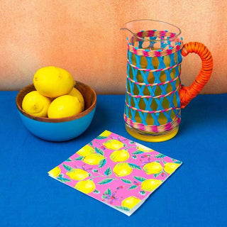 Bright Lemon NapkinsThis pack of 20 colorful napkins will add a citrus pop to any table. The perfect party tableware for an outdoor summer birthday, picnic, BBQ or garden party! Pair wiTalking Tables