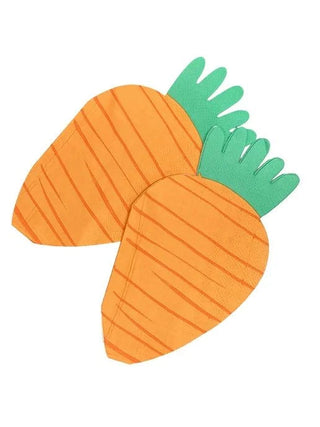 Die Cut Carrot Shaped NapkinsMake your table setting stand out like a (carrot) stick with these Die Cut Carrot Shaped Napkins!  No one will be able to resist your carrot-inspired presentation. UMeri Meri