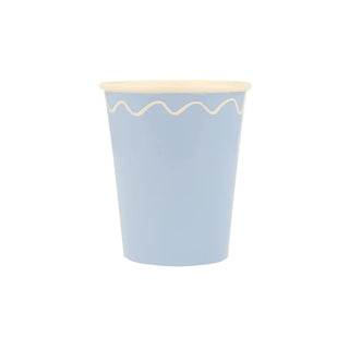 This Mixed Wavy Line cup is blue and white, perfect for setting the party table.