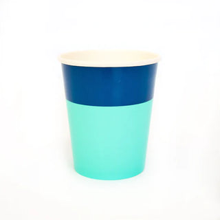 Navy and Turquoise Color Blocked Cup by kailo chic