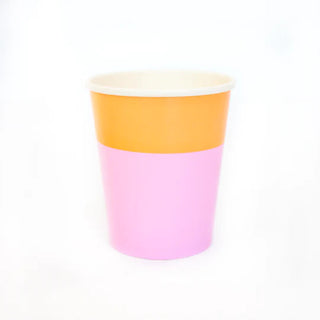 Peach and Lavender Color Blocked Cup by kailo chic