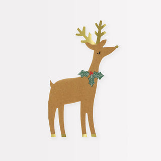 Reindeer With Holly Napkins by Meri Meri