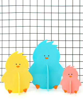 Easter Chicks -Turquoise, Coral, and Yellow Acrylic by Kailo Chic
