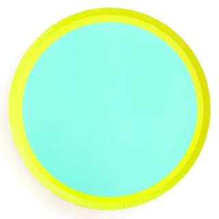 Turquoise and Lime Color Blocked Plate by kailo chic