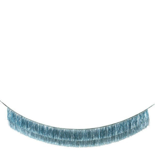 Blue Tinsel Fringe GarlandAdd a touch of shimmering blue to your party with this gorgeous two layer Blue Tinsel Fringe garland. Perfect for any celebration, or you can use it to decorate any Meri Meri