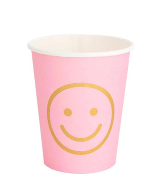 Blush Smiley Cup
Set of 8 cups
Paper
3 1/2" tall
3" wide
8 oz 
Designed in San Francisco
Oh Happy Day