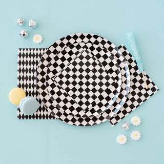 Classic Dessert PlatesInspired by the classic skater shoe, our Check It collection is sure to make your party checklist! The two-tone plates and checkered print napkins are perfect for miJollity & Co