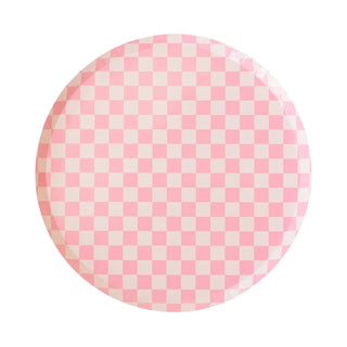 Pink Dinner PlatesInspired by the classic skater shoe, our Check It collection is sure to make your party checklist! The two-tone plates and checkered print napkins are perfect for miJollity & Co