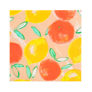 Citrus Choice Fruit Recyclable Paper NapkinsZesty and fresh, our 'Citrus Fruit' range makes a sweet addition to the disposable tableware in your store. With a summer design, these lemon and orange napkins are Talking Tables