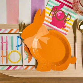HOPPY EASTER BUNNY PLATEThese fun and festive die-cut bunny-shaped paper plates will make you want to host a holiday party or brunch at the first chance you get and add a touch of elegance Sophistiplate
