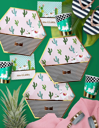 Llama Party CupsThis fiesta party supplies collection is perfect for summer parties, a bachelorette party, Cinco de Mayo, and birthdays of course! Featuring adorable hand-illustrateCrated