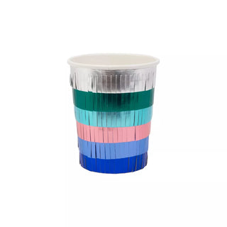 Metallic Fringe Party CupsYour guests will love drinks served in these rather special shimmering and colorful cups. Perfect for celebrations and parties. Suitable for hot &amp; cold drinks. 
Meri Meri
