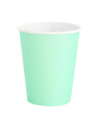 Mint Cup
Set of 8 cups
Paper
3 1/2" tall
3" wide
8 oz 
Designed in San Francisco
Oh Happy Day