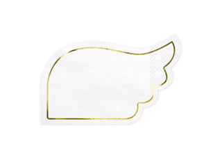 Wings NapkinsPaper napkins Wings, white with gold metallic print, 
size after unfolding: approx. 32 x 20 cm(1 pkt / 20 pc.)Party Deco