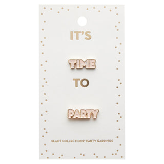 Party Earrings - TimeEvery day is a party when you are wearing these adorable earrings! 
Perfect addition to any birthday gift!
Material:Zinc Alloy
Size:2.5" x 4.5" hSlant