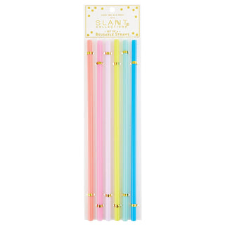Reusable Straws - BirthdaySip in style and save the turtles while you're at it! 
These cute and colorful reusable straws come 6 to a pack.Slant