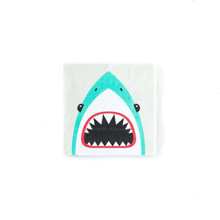 SHARK COCKTAIL NAPKINSAttack party time spills with these fun shark cocktail napkins. Make your poolside treats a little more jawsome by serving them with these shark-themed party napkinsMy Mind’s Eye
