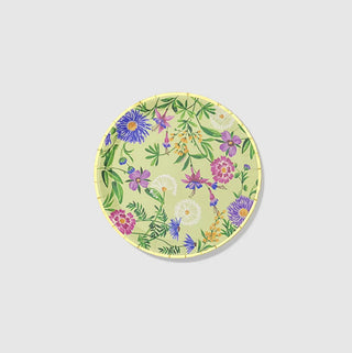A Coterie Party Supplies Wildflowers Small Plate, featuring a beautiful wildflower pattern, recyclable.