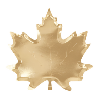 Meri Meri Gold Maple Leaf Plates are perfect for adding a touch of elegance to your Thanksgiving table or fall party.