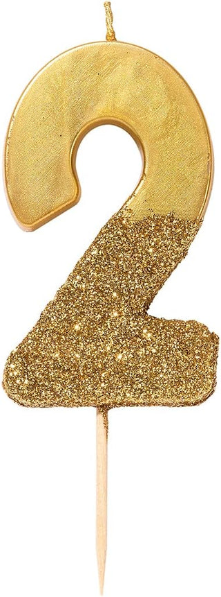 Gold Glitter Birthday Number CandleAdd some sparkle to your birthday celebration with this Gold Glitter Birthday Number Candle! Make that special day even brighter with its shimmery golden glitter thaTalking Tables