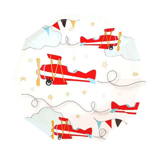 Airplane Small PlatesAttention airplane lovers! Featuring light blue, red and yellow colors, these airplane plates are heaven. Designed by Pooka Party Package contains 8 sturdy paper plaPooka Party