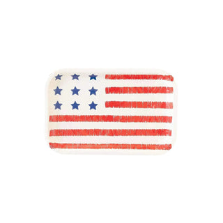 American Flag Shaped Paper PlateBring bold stripes and bright stars to your Fourth of July gatherings with this festive flag plate. With sketchy scribble lines these plates will bring a touch of whMy Mind’s Eye