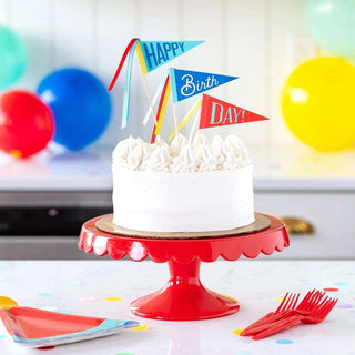 BLUE BIRTHDAY CAKE TOPPERSBirthday wishes come true with this bright cake topper. These pennants are embellished with bright ribbons and will create simply spectacular cake for your loved oneMy Mind’s Eye