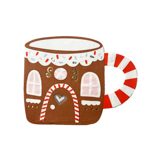 The Baking Spirits Bright Gingerbread House Mug by Daydream Society brings holiday cheer with its candy cane handle, white frosting, and candy decorations, complete with a heart-shaped door. For those embracing the festive spirit, it pairs perfectly with gingerbread house plates this season.