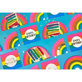 Birthday Brights Rainbow Shaped NapkinsBrighten up any party with these beautiful rainbow shaped napkins. Featuring an eye-catching gold foil detail, these paper napkins are disposable, ideal for serving Talking Tables