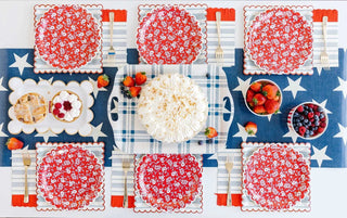 Blue Star Table Runner
Bring a touch of old glory to your Memorial Day and Fourth of July celebrations with star table runner. Featuring a festive star pattern on a blue background, this My Mind’s Eye