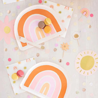 Boho Rainbow Large NapkinsA bohemian dream! Featuring the prettiest boho colors and shiny gold foil, these napkins are totally made of peace and love!

Illustrated by Alyx House
Paper Lunch NJollity & Co