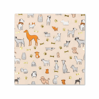 Bow Wow Large NapkinsIt's pawty time! Featuring a warm neutral color palette and gold foil elements, these puppy dog large napkins are definitely best in show!

Illustrated by Hello!LuckDaydream Society