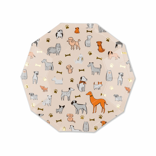 Bow Wow Small PlatesIt's pawty time! Featuring a warm neutral color palette and gold foil elements, these puppy dog plates are definitely best in show!

Illustrated by Hello!Lucky

PapeDaydream Society