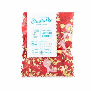 Candy Cane Artisan ConfettiOur hand-pressed Artisan Confetti is the highest quality confetti available. Fully separated and pressed from American made tissue paper for the most beautiful colorStudio Pep