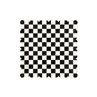 Checkered Paper PlateSpooky stories need spooktacular tableware, and these dinner sized scalloped plates are just the thing. Featuring a black and white checkered design they will match My Mind’s Eye