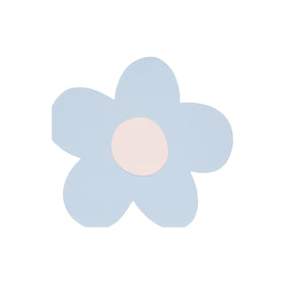 A simple illustration of a Daisy Shaped Napkin with pastel-colored petals and a light pink center against a white background, evoking a soft, minimalist aesthetic by Meri Meri.