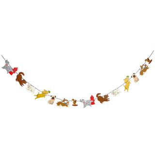 Introducing the Good Dog Party Garland by Merrilulu, a charming decorative garland featuring an array of colorful dog figures. This delightful party garland showcases various dog breeds hanging on a string, making it the perfect addition to any dog-themed celebration for canine enthusiasts.