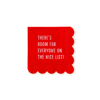 Elf Scallop Paper Cocktail NapkinMake Santa's nice list by including these red cocktail napkins at your holiday parties. Featuring the merry sentiment "There's room for everyone on the nice list," tMy Mind’s Eye