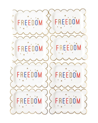 Freedom Scalloped PlateCelebrate freedom this Fourth of July with these festive scalloped plates. These party plates measure 10 inches making them perfect size to pile on all of your cookoMy Mind’s Eye