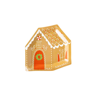 Gingerbread House Shaped Paper Plate