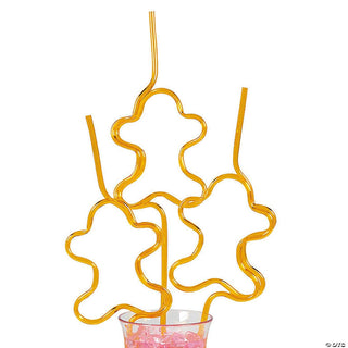 Festive Gingerbread Silly Straws in a glass by Sprinkle BASH.