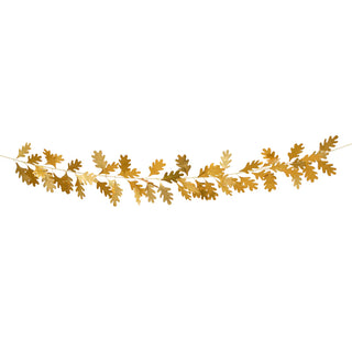 Meri Meri's Gold Oak Leaves Garland features a series of gold foil leaves linked together, making it an ideal addition to your Thanksgiving decorations.