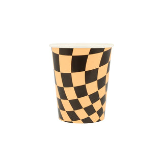 Halloween Checker CupsCheck out these groovy Halloween cups! The combination of orange, white and pink, with a swirling checkered pattern, gives a fabulous 60s psychedelic vibe. They're pMeri Meri
