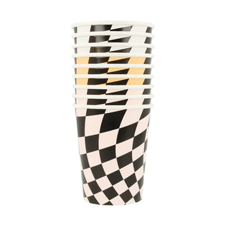 Halloween Checker CupsCheck out these groovy Halloween cups! The combination of orange, white and pink, with a swirling checkered pattern, gives a fabulous 60s psychedelic vibe. They're pMeri Meri