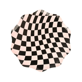 Halloween Checker Side PlatesCheck out these groovy Halloween plates! The combination of orange, white and pink, with a swirling checkered pattern, gives a fabulous 60s psychedelic vibe. These sMeri Meri