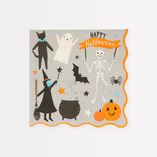 Happy Halloween Large NapkinsWho says Halloween has to be super scary? Make your Halloween party a happy one with our bewitching party supplies, guaranteed to make your guests smile. These napkiMeri Meri